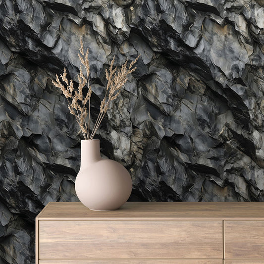  Tapete in markanter Basalt-Optik – dunkel, kraftvoll, modern  PVC-frei & selbstklebend für einfache Anwendung  PCC FoliaConcept Premiumqualität für urbane Raumgestaltung