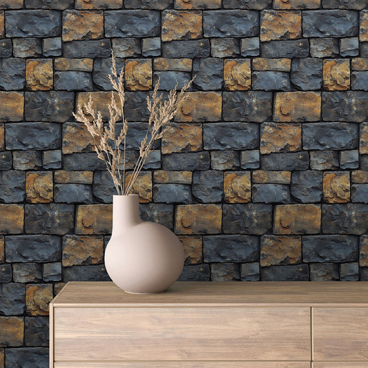 Urbanes Mauerwerk im Altstadt-Look als realistische Tapete  Selbstklebend & PVC-frei für einfache Anwendung  Design by PCC FoliaConcept – rustikal & modern zugleich