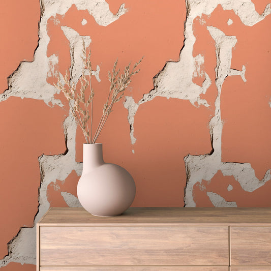 Rustikale Wandoptik in Terrakotta  Mediterraner Vintage-Look für stilvolle Räume  Selbstklebend & PVC-frei – made by PCC FoliaConcept!