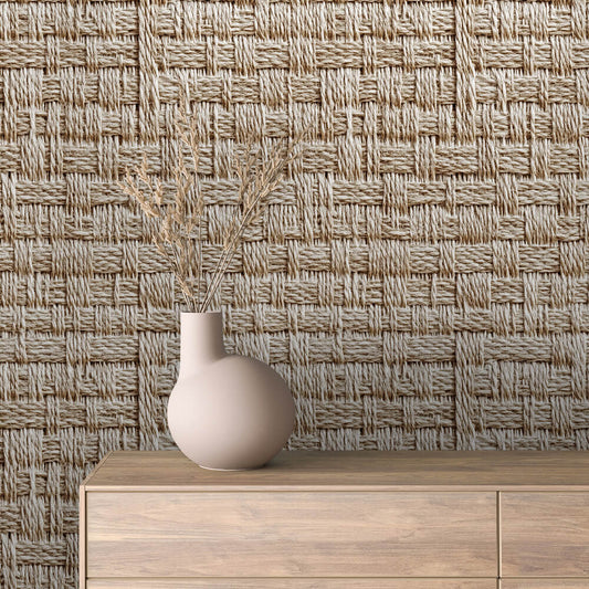 Rustikaler Naturlook für deine Wände  Handwerkliche Flechtstruktur in Bastoptik  Selbstklebend & PVC-frei – made by PCC FoliaConcept!