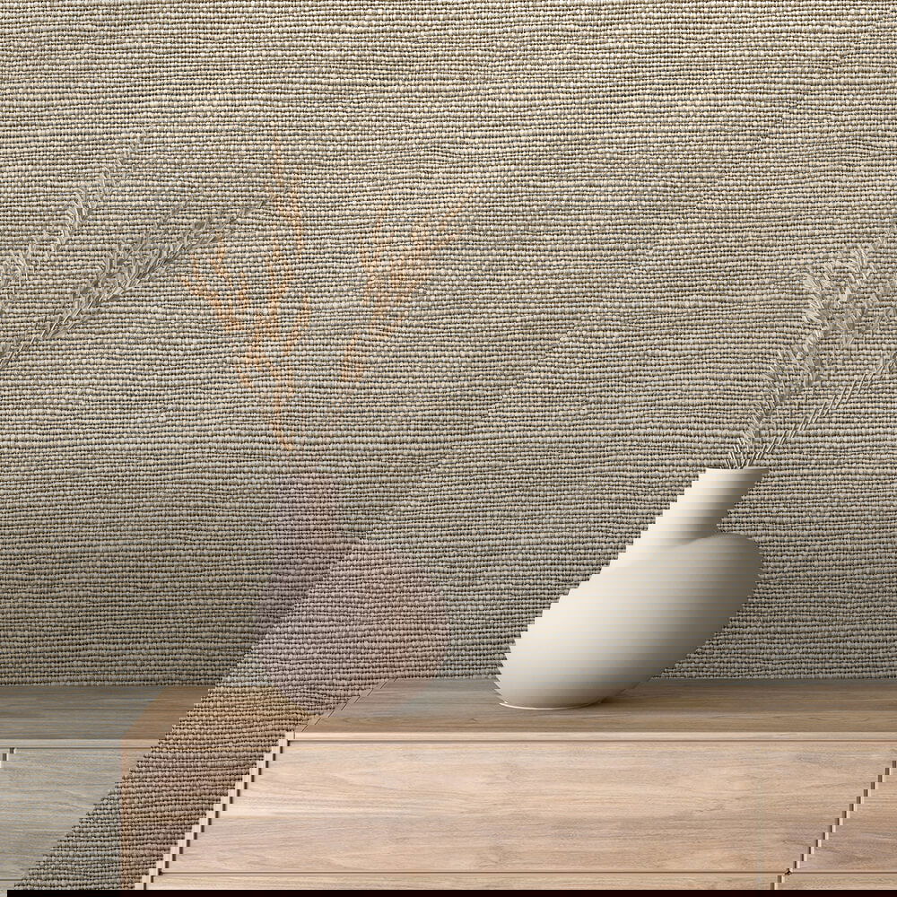 Textile Leinenstruktur für wohnliche Räume  Natürliches Gewebemuster in Naturgrau  Selbstklebende & PVC-freie 3D-Tapete – made by PCC FoliaConcept!