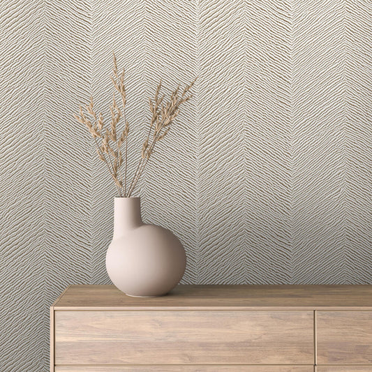 Elegante Fischgrätstruktur in Naturtönen  Strukturierte Wandtextur  Selbstklebend & PVC-frei – made by PCC FoliaConcept!