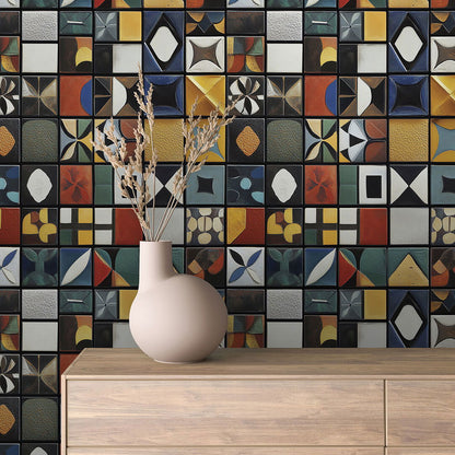 Buntes Design-Mosaik  Jedes Feld ein Unikat  Selbstklebend & PVC-frei – by PCC FoliaConcept