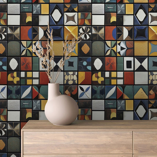 Buntes Design-Mosaik  Jedes Feld ein Unikat  Selbstklebend & PVC-frei – by PCC FoliaConcept