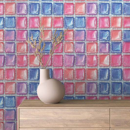 Pop-Art Mosaik mit 3D-Effekt  Glänzende Farbvielfalt  Selbstklebend & PVC-frei – by PCC FoliaConcept